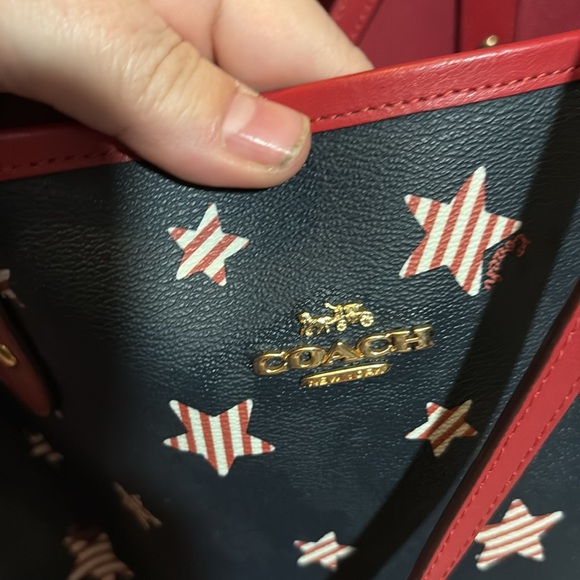 COACH Reverisble City Tote Americana Flag USA Stars - Picture 7 of 8
